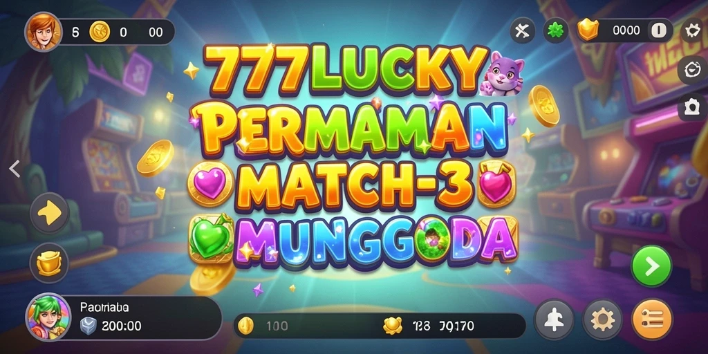 Gameplay 777LUCKY yang penuh warna dan seru dalam match-3.