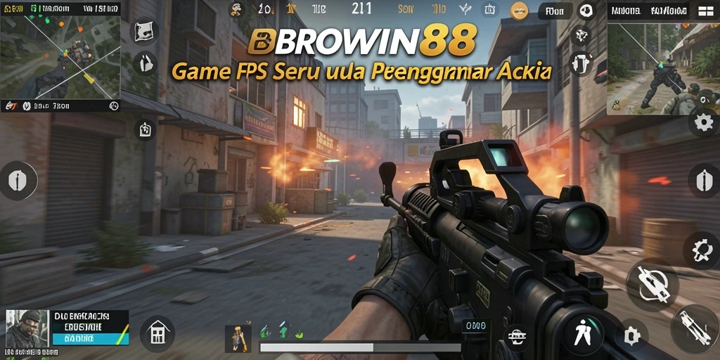 Tangkapan layar utama BROWIN88 menunjukkan aksi mendebarkan dalam gameplay FPS.