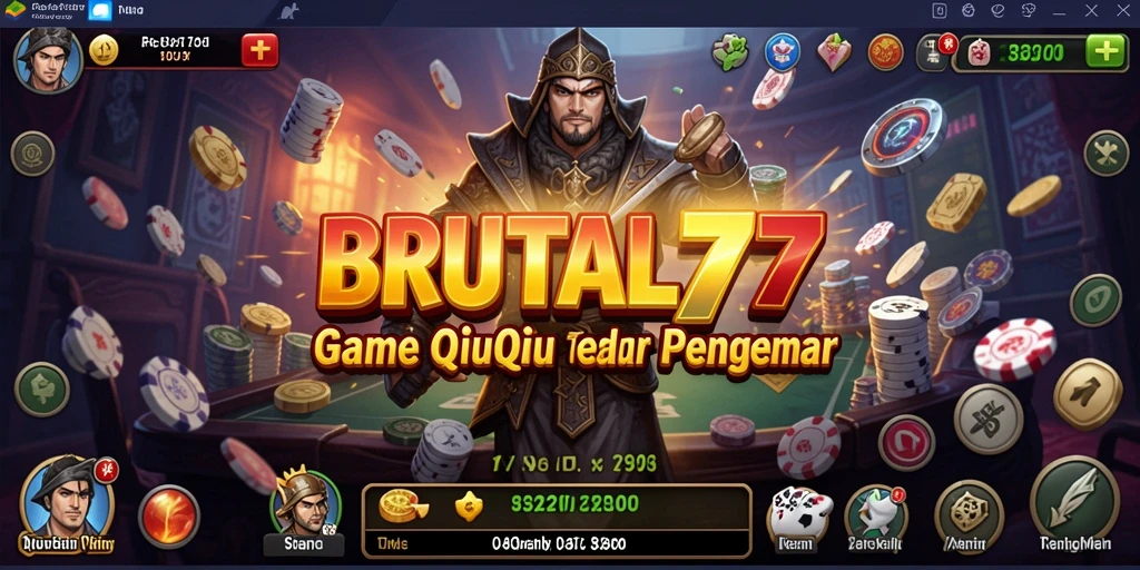 Tampilan gameplay BRUTAL77 dengan kartu QiuQiu yang menarik.