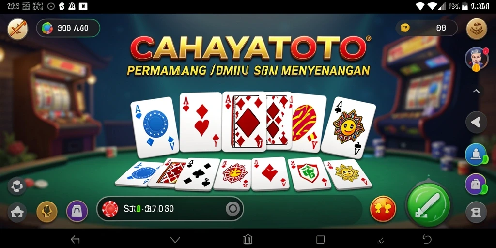 Screenshot utama menghadirkan gameplay domino yang seru di CAHAYATOTO.
