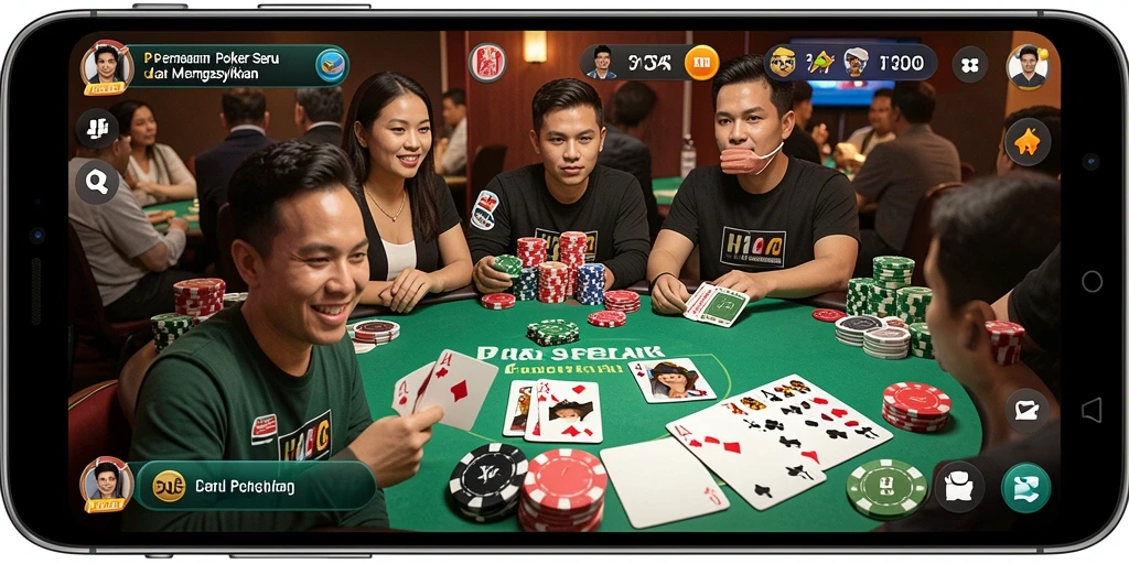 Tampilan gameplay D06 yang seru dan penuh strategi dalam poker.