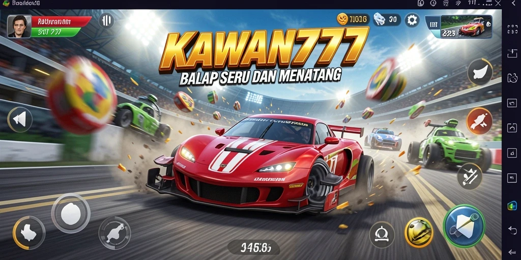 Tampilan gameplay balapan seru di KAWAN777.