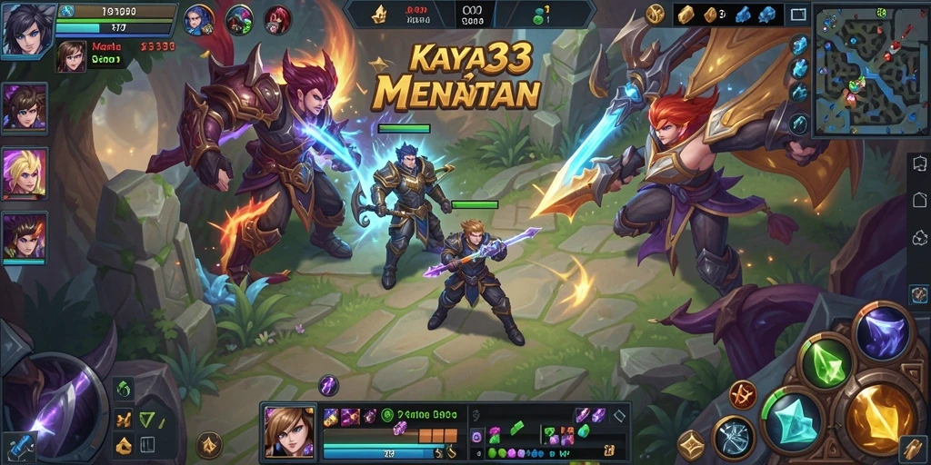 Tangkapan layar utama KAYA33 dengan aksi seru di arena MOBA.