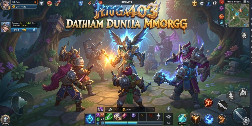 Screenshot KING403 menampilkan pertempuran seru dalam dunia MMORPG.