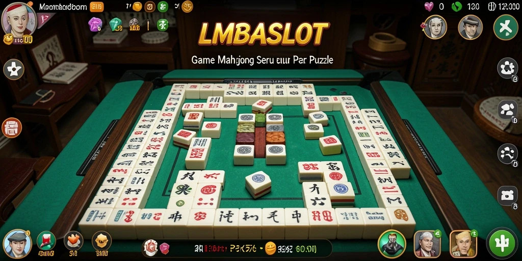 Tampilan gameplay Mahjong dalam LMBASLOT yang menarik.