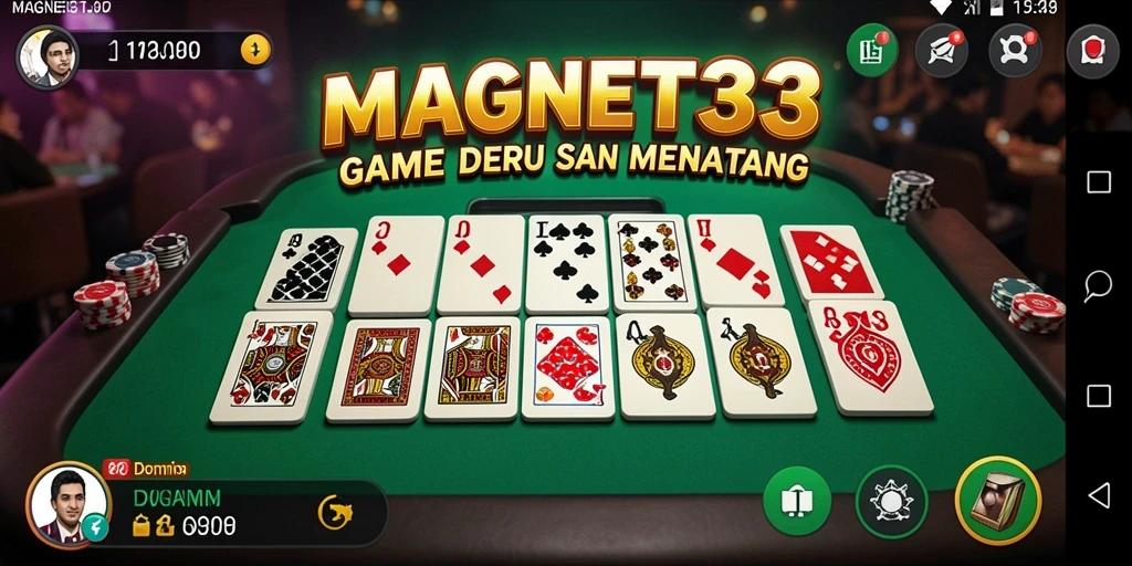 Tampilan gameplay menarik dari MAGNET33 yang penuh aksi domino.