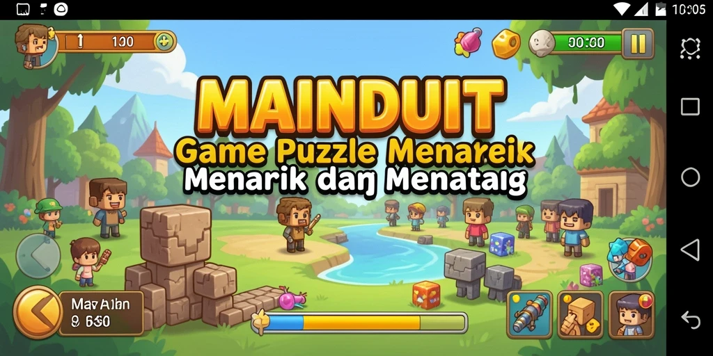 Tampilan gameplay MAINDUIT penuh warna dan menantang.