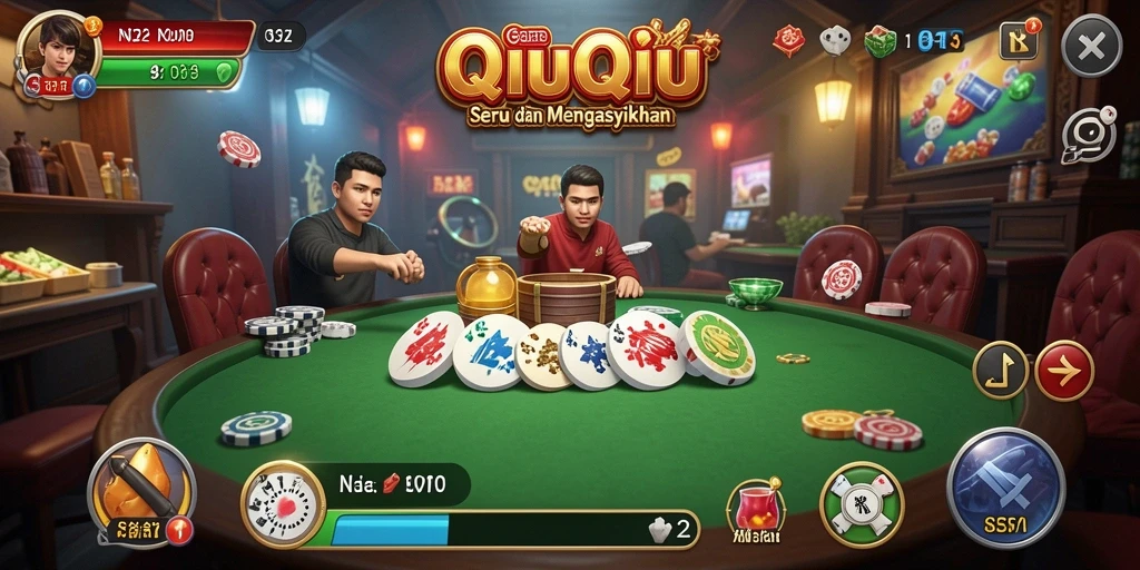 Gameplay N32 yang seru dan kompetitif dalam QiuQiu.