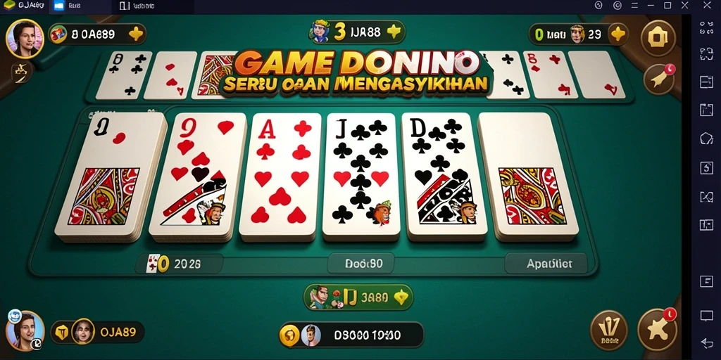 Tampilan antarmuka menarik dengan gameplay Domino yang seru.