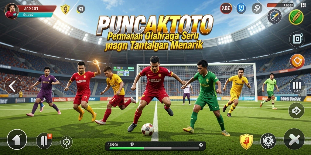Screenshot utama PUNCAKTOTO menunjukkan aksi seru dalam permainan olahraga.