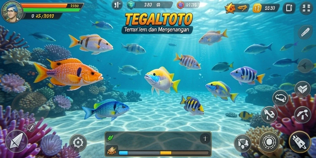 Screenshot gameplay TEGALTOTO menampilkan aksi menembak ikan yang seru.