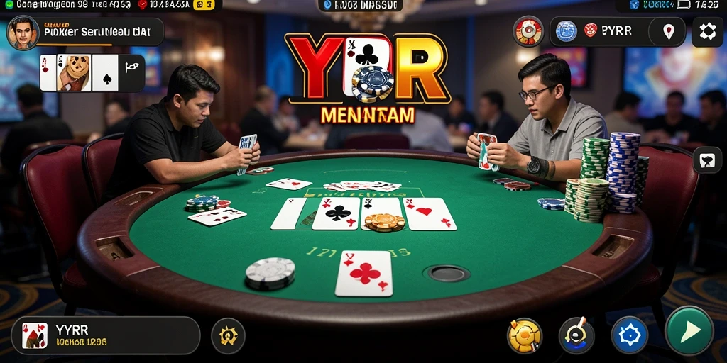 Tampilan gameplay YYRR yang menarik dalam permainan Poker.
