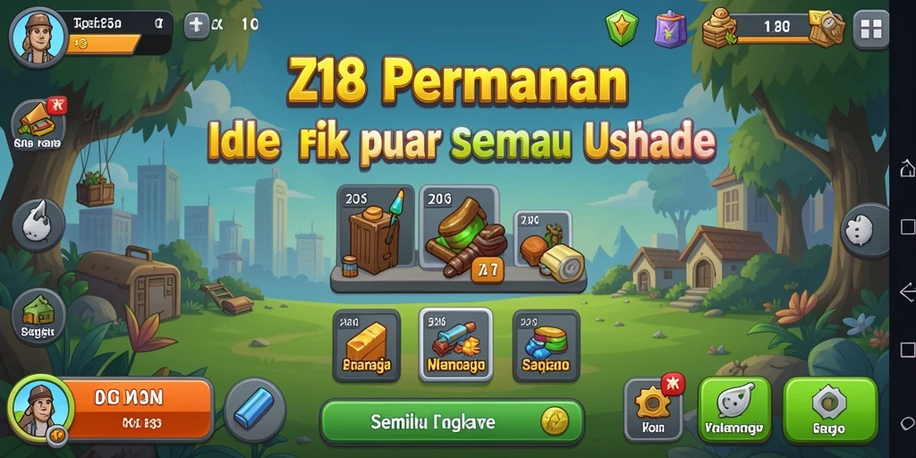 Tampilan utama Z18 dengan gameplay Idle yang menarik dan visual yang memukau.