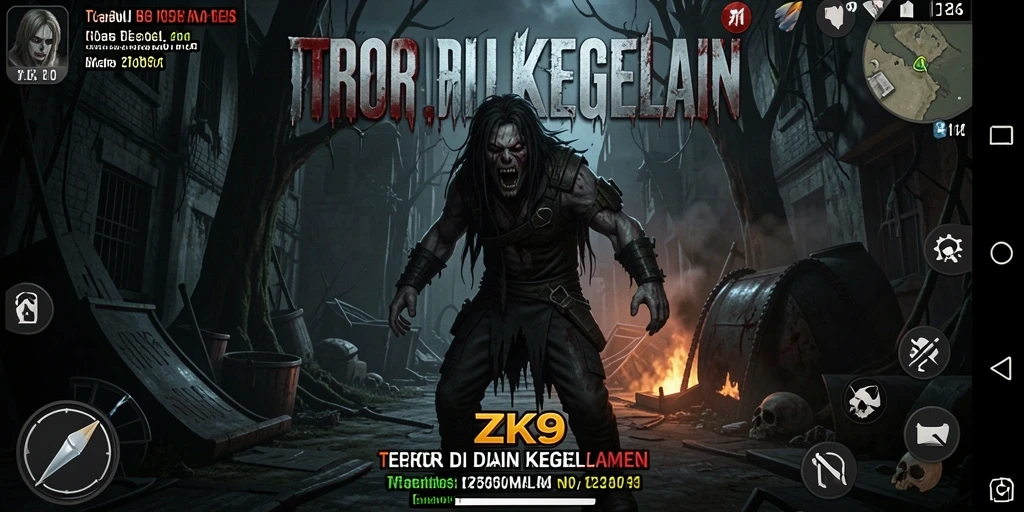 Gameplay ZK9 yang penuh ketegangan dalam suasana mencekam.